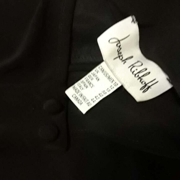Joseph Ribkoff Black Bodycon Shirt with Triangle Shape Sheer Lace Cutouts, Sz 14 - Picture 4 of 5